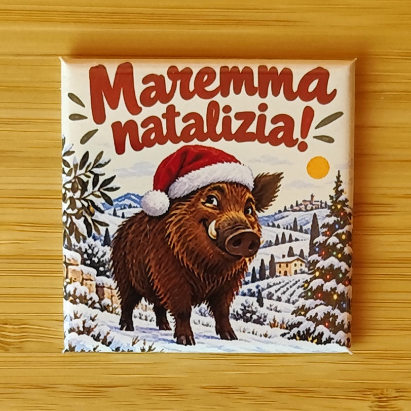 Calamita Maremma natalizia! — Natale, Fahrcara — vista frontale della calamita.