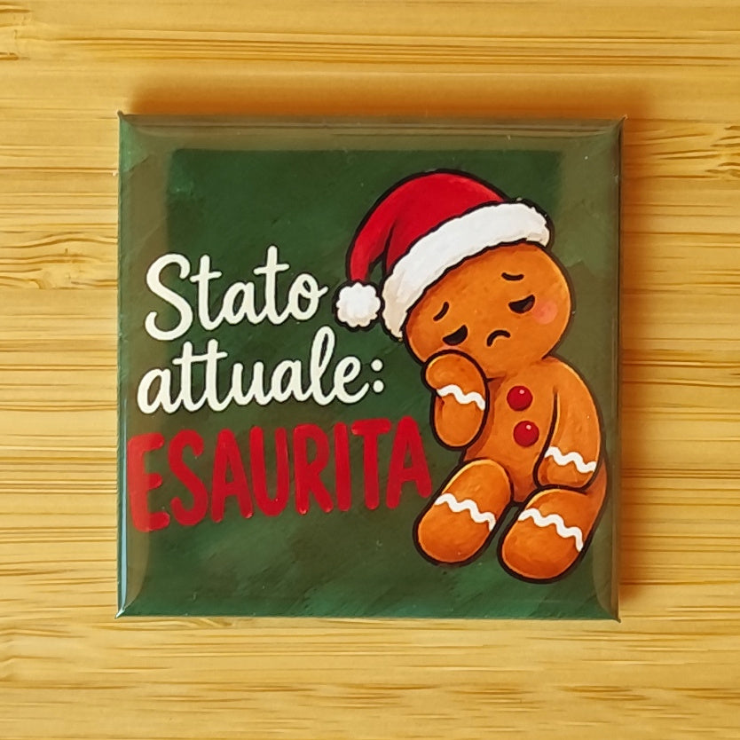 Calamita Stato attuale: esaurita, variante verde — Natale, Fahrcara — vista frontale della calamita.