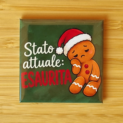 Calamita Stato attuale: esaurita, variante verde — Natale, Fahrcara — vista frontale della calamita.