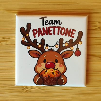 Calamita Team Panettone — Natale, Fahrcara — vista frontale della calamita.