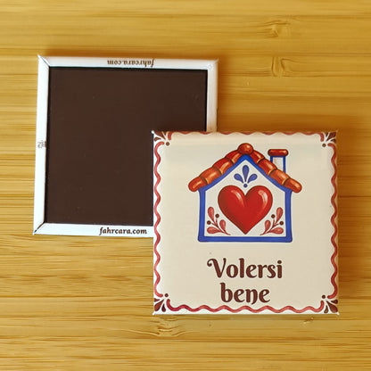 Volersi bene — Calamita Carol — Carol collection, Fahrcara — fronte stampato e retro magnetico affiancati.
